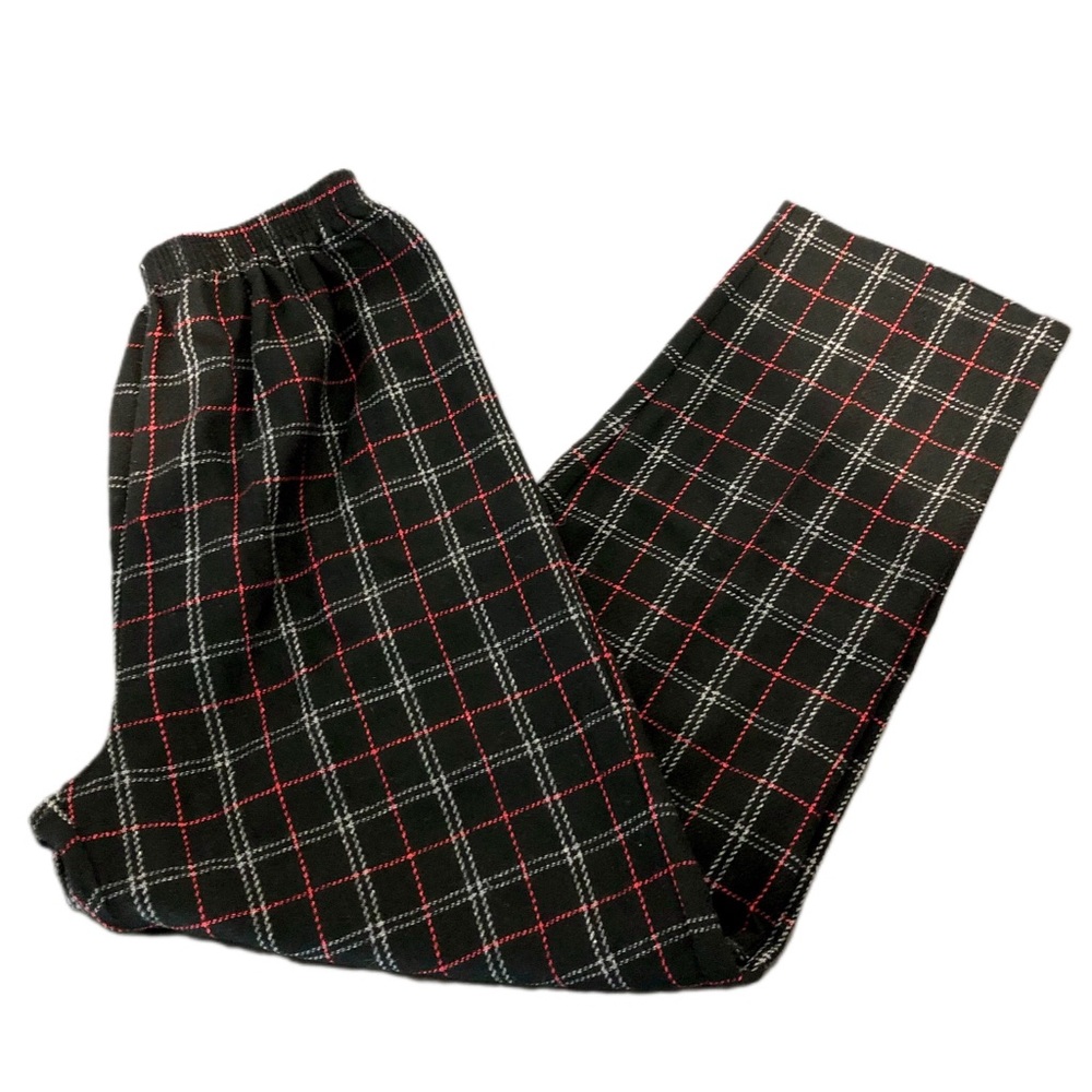 VINTAGE 90s Wool Blend Black Red Grey Plaid Academia Grandpa Pants Size 10/12
